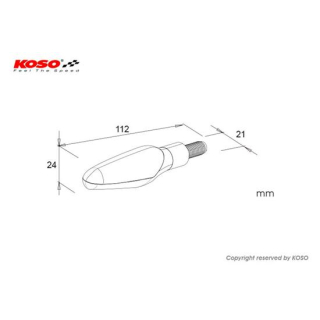 KOSO LED Blinker Z4 mit Lauflichtfunktion, schwarz matt E-geprüft , HE046000 HE046000