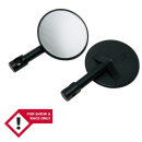 SHIN YO Lenkerendenspiegel Schwarz Rund (Paar)   , 1140533