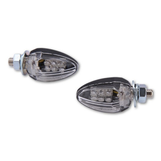 SHIN YO Drop LED Blinker Gehäuse Schwarz / Linse Klar (Paar), Vorn & Hinten   , 1107542