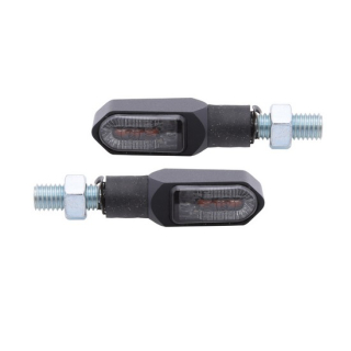 SHIN YO Namiko-TS LED 2in1 Blinker-Positionsleuchten-Kombination Gehäuse Schwarz / Linse Rauchgrau (Paar), Vorn   , 1140765