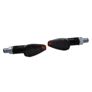 SHIN YO Peak LED Indicator Gehäuse  Carbon / Linse Rauchgrau-Orange (Paar), Vorn & Hinten   , 1108457002