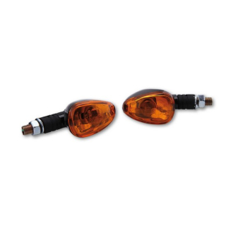SHIN YO Little Duke Glühlampen Mini Indicator Gehäuse  Schwarz / Linse Orange (Paar), Vorn & Hinten   , 1108441002