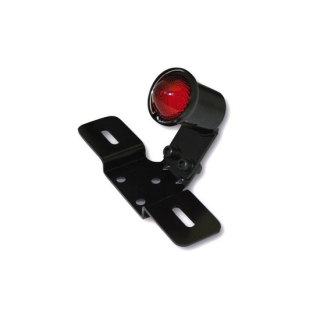 SHIN YO Old School TYP3 LED Rücklicht Schwarz, Rotes Glas, Mit Kennzeichenhalter, E-Geprüft (1Stck)   , 1107743
