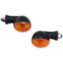 SHIN YO Oval Glühlampen Mini Indicator Gehäuse  Schwarz / Linse Orange (Paar), Vorn & Hinten   , 1108429001