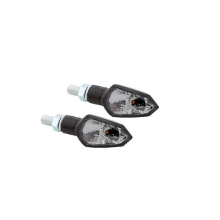 SHIN YO Shield-TS LED Blinker Gehäuse Schwarz / Linse Klar (Paar), Vorn & Hinten   , 1130524