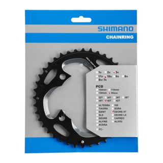 Deal SHIMANO Kettenblätter DEORE XT FC-M782, 40 Zähne (AN), 96 mm, Schwarz, Aluminium Y-1NV98020