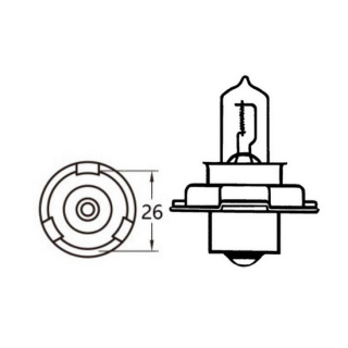 Mopedlampe | 12V | 15W | P26s | Halogen , 039045  KTM / 250 EXC-F / 250 EXC-F / 2017 / OFFROAD / ENDURO , 039045
