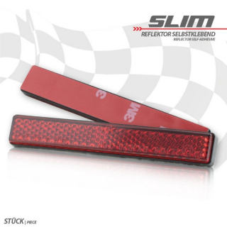 Reflektor "Slim" | rechteckig | rot | mit Rand , 044138  HONDA / CR 250 R (ME03) / CR 250 R / 2002 / OFFROAD / MX , 044138