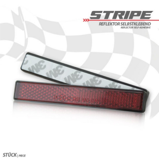 Reflektor "Stripe" | rechteckig | rot | mit Rand , 044147  HONDA / CRF 250 X (ME11) / CRF 250 X / 2005 / OFFROAD / ENDURO , 044147