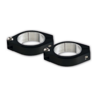 CNC Schellen-Set | Alu-schwarz | Ø 47+54 mm , 220916-3  KTM / 125 EXC / 125 EXC / 2006 / OFFROAD / ENDURO , 220916-3