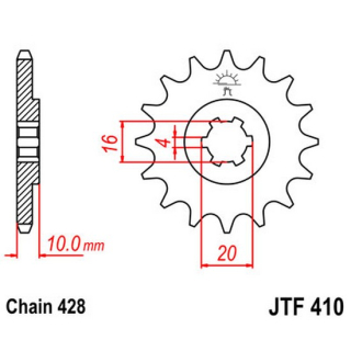 Ritzel 16Z  |  428 , JTF410.16  KTM / 350 SX-F / 350 SX-F / 2027 / OFFROAD / MX , JTF410.16