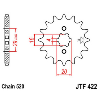 Ritzel 14Z  |  520 , JTF422.14  KTM / 125 EXC / 125 EXC / 2015 / OFFROAD / ENDURO , JTF422.14