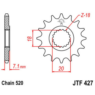 Ritzel 11Z  |  520 , JTF427.11  KTM / 125 EXC SIX DAYS / 125 EXC / 2010 / OFFROAD / ENDURO , JTF427.11