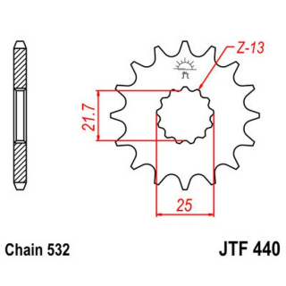 Ritzel 14Z  |  532 , JTF440.14  HUSABERG / FE 450 IE /6 / FE 450 / 2010 / OFFROAD / ENDURO , JTF440.14