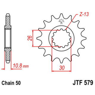 Ritzel 14Z  |  530 , JTF579.14  HUSABERG / FE 570 IE /6 / FE 570 / 2009 / OFFROAD / ENDURO , JTF579.14