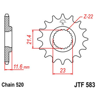 Ritzel 15Z  |  520 , JTF583.15  HUSQVARNA / TE 250 / TE 250 / 2023 / OFFROAD / ENDURO , JTF583.15