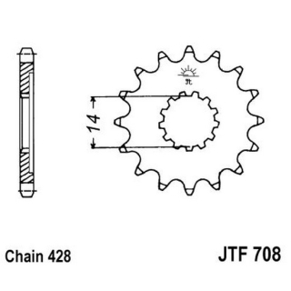 Ritzel 13Z  |  428 , JTF708.13  HUSQVARNA / TE 150 / TE 150 / 2019 / OFFROAD / ENDURO , JTF708.13