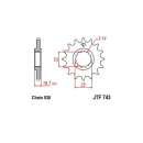 Ritzel 14Z  |  530 , JTF743.14  HUSQVARNA / FE 350 / FE...