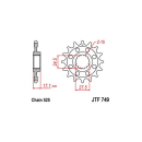 Ritzel 16Z  |  525 , JTF749.16  HUSQVARNA / FC 450 / FC...