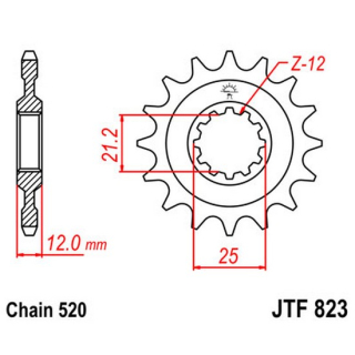 Ritzel 16Z  |  520 , JTF823.16  HUSQVARNA / FE 501 / FE 501 / 2017 / OFFROAD / ENDURO , JTF823.16