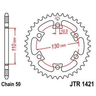 Kettenrad 36Z  |  530 , JTR1421.36  BETA / EVO 250 2T / EVO 250 2T / 2009 / OFFROAD / TRIAL , JTR1421.36