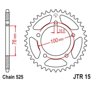 Kettenrad 43Z  |  525 , JTR15.43  BETA / EVO 300 4T FACTORY / EVO 300 4T / 2020 / OFFROAD / TRIAL , JTR15.43