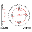Kettenrad 37Z  |  520 SW , JTR1760.37  BETA / REV 3 125...