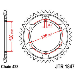 Kettenrad 47Z  |  428 SW , JTR1847.47  SCORPA / 280 SR / 280 SR / 2011 / OFFROAD / OFFROAD , JTR1847.47