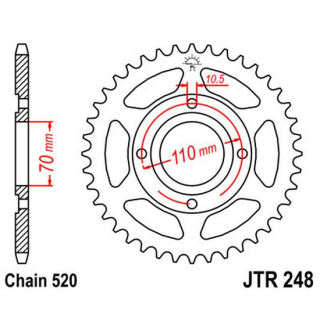 Kettenrad 44Z  |  520 SW , JTR248.44  GAS GAS / TXT PRO 280 / TXT PRO 280 / 2007 / OFFROAD / TRIAL , JTR248.44
