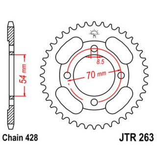 Kettenrad 42Z  |  428 SI , JTR263.42  MONTESA / 315 R / 315 R / 2004 / OFFROAD / OFFROAD , JTR263.42