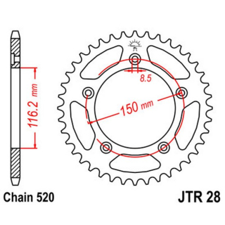 Kettenrad 42Z  |  520 SW , JTR28.42  MONTESA / COTA 4RT 260 / COTA 4RT 260 / 2016 / OFFROAD / OFFROAD , JTR28.42