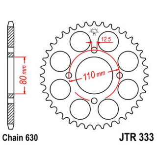 Kettenrad 38Z  |  630 SI , JTR333.38  GAS GAS / TXT 125 RACING / TXT 125 / 2018 / OFFROAD / TRIAL , JTR333.38