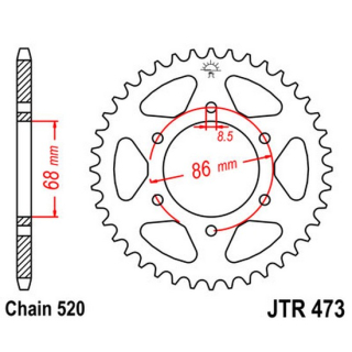 Kettenrad 37Z  |  520 SI , JTR473.37  GAS GAS / PAMPERA 125 2T / PAMPERA 125 2T / 1999 / STREET / ADVENTURE , JTR473.37
