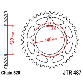 Kettenrad 38Z  |  520 SW , JTR487.38  GAS GAS / TXT PRO 250 REPLICA / TXT PRO 250 / 2014 / OFFROAD / TRIAL , JTR487.38