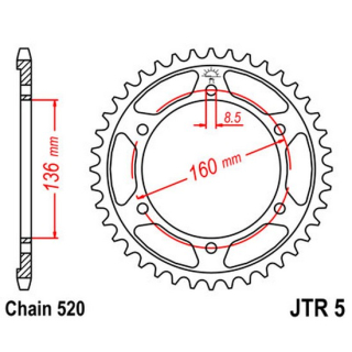 Kettenrad 45Z  |  520 SW , JTR5.45  GAS GAS / TXT 250 RACING / TXT 250 / 2022 / OFFROAD / TRIAL , JTR5.45