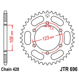 Kettenrad 49Z  |  428 SW , JTR696.49  BETA / EVO 250 2T FACTORY / EVO 250 2T / 2017 / OFFROAD / TRIAL , JTR696.49