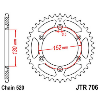 Kettenrad 46Z  |  520 SW , JTR706.46  BETA / EVO 200 2T / EVO 200 2T / 2016 / OFFROAD / TRIAL , JTR706.46