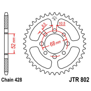 Kettenrad 38Z  |  428 SW , JTR802.38  BETA / EVO 300 2T SS / EVO 300 2T / 2020 / OFFROAD / TRIAL , JTR802.38