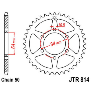 Kettenrad 45Z  |  530 SI , JTR814.45  SHERCO / ST 1.25 / ST 1.25 / 2014 / OFFROAD / TRIAL , JTR814.45