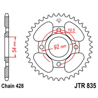 Kettenrad 46Z  |  428 SW , JTR835.46  GAS GAS / TXT 300 GP / TXT 300 / 2019 / OFFROAD / TRIAL , JTR835.46
