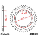 Kettenrad 52Z  |  428 SW , JTR839.52  GAS GAS / TXT PRO...