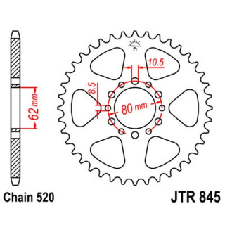 Kettenrad 47Z  |  520 SW , JTR845.47  GAS GAS / TXT 280 GP / TXT 280 / 2022 / OFFROAD / TRIAL , JTR845.47