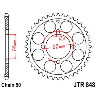 Kettenrad 37Z  |  530 SI , JTR848.37  GAS GAS / TXT PRO 280 / TXT PRO 280 / 2004 / OFFROAD / TRIAL , JTR848.37
