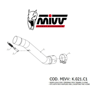 MIVV KAT ERSATZROHR SPORT , K.021.C1  GAS GAS / MC 125 / MC 125 / 2024 / OFFROAD / MX , K.021.C1