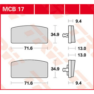 Scheibenbremsbeläge , MCB17  HONDA / MB S 50 / MB S 50 / 1984 / 50CC / 50CC GEAR BOX , MCB17