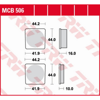Scheibenbremsbeläge , MCB506  HONDA / CAMINO / CAMINO / 1984 / 50CC / 50CC MOPED , MCB506