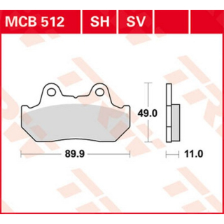 Scheibenbremsbeläge , MCB512SV  HONDA / MB S 50 / MB S 50 / 1980 / 50CC / 50CC GEAR BOX , MCB512SV