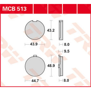 Scheibenbremsbeläge , MCB513  HONDA / MB S 50 / MB S 50 / 1981 / 50CC / 50CC GEAR BOX , MCB513