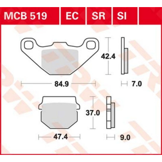 Scheibenbremsbeläge , MCB519EC (50VP)  HONDA / MB S 50 / MB S 50 / 1988 / 50CC / 50CC GEAR BOX , MCB519EC (50VP)