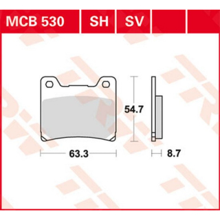 Scheibenbremsbeläge , MCB530  HONDA / CAMINO / CAMINO / 1989 / 50CC / 50CC MOPED , MCB530